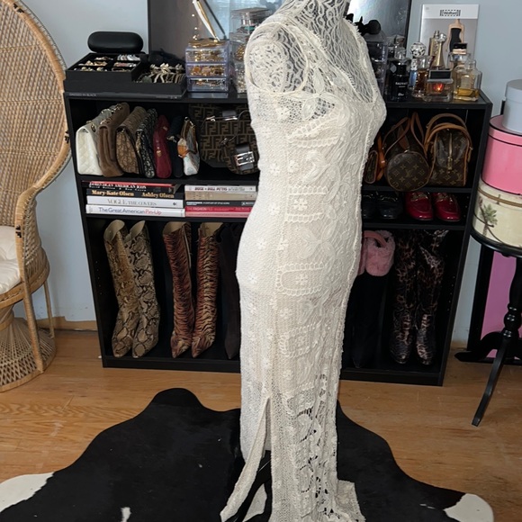 Chelsea & Violet cream lace maxi dress, size xs - Picture 6 of 11